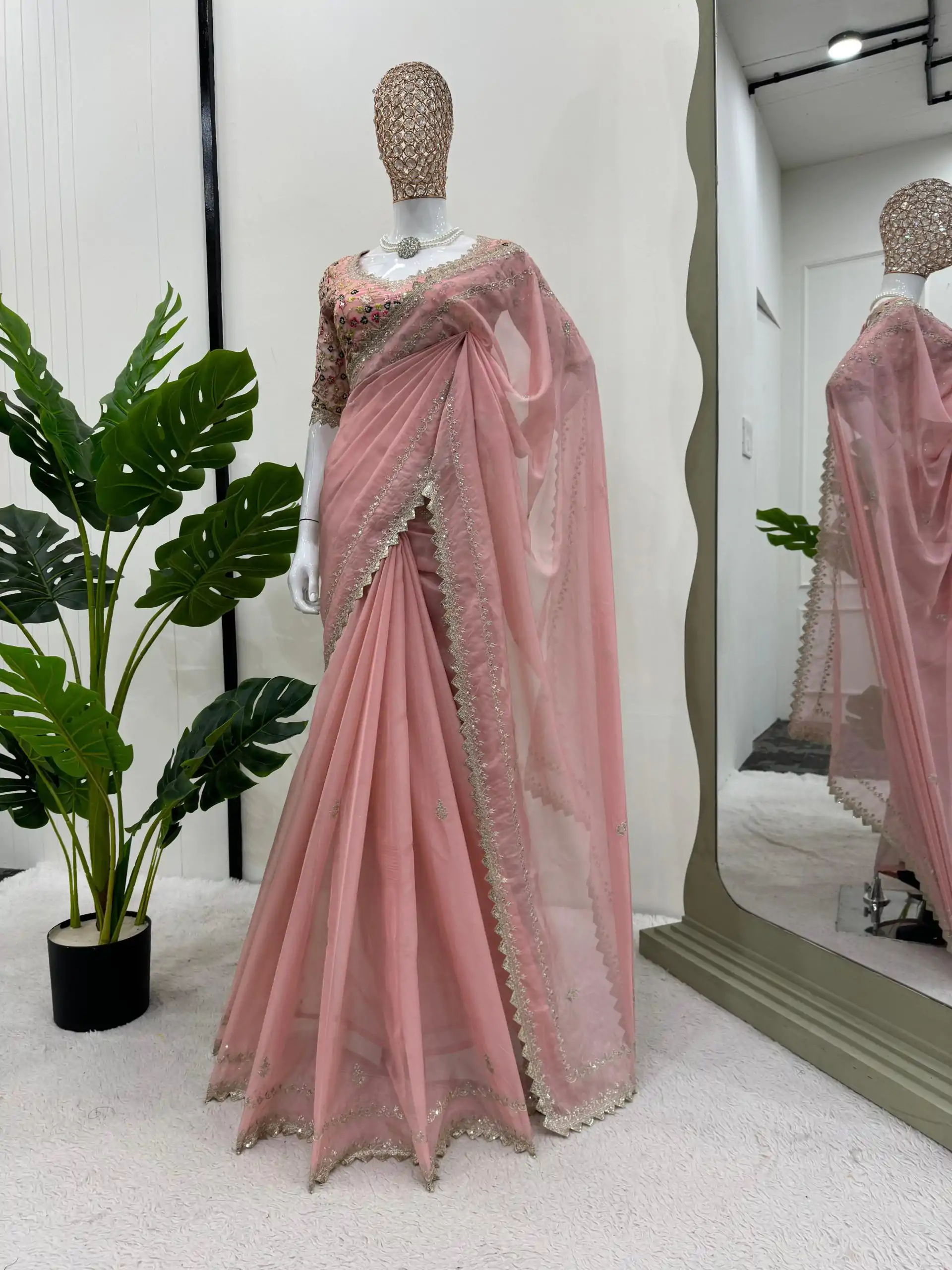 KD 497 Peach Color Tabby Silk Thread Sequence Salwar Suit Casual, Party, Wedding, Festive, Events Etc. Expected Delivery 4-6 Working Days @2049/- | Casual Suits, Creative suits, Designer Suits, Palazzo Suits, Party Wear Suits, Patiala Suits, Salwar suit, Straight Suits