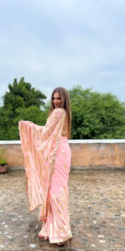 JR 610 Pink Color Georgette Embroidery Sequence Saree Casual, Wedding, Festive, Events Expected Delivery  4-6 Working Days @1749/- | Embroidered Sarees, Bollywood Sarees, Creative Sarees, Designer Sarees, Ethnic Saree, Modern Digital sarees, Party Wear Sarees, Sarees