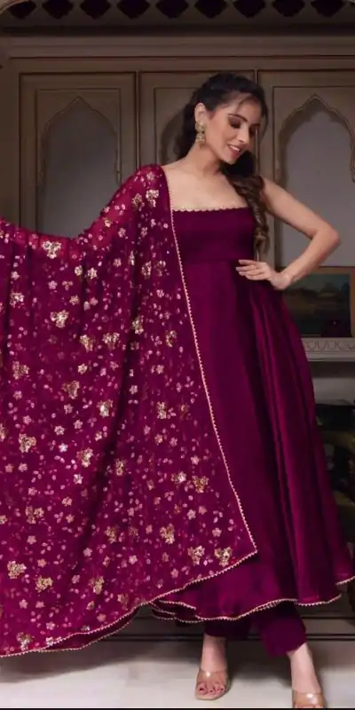 SRK 5128 Purple Color Heavy Faux Georgette With Fully Flair Salwar Suit Wedding, Party, Festive, Events Expected Delivery 4-6 Working Days @ 1899/- | Casual Suits, Jump Suits, Creative suits, Designer Suits, Palazzo Suits, Party Wear Suits, Patiala Suits, Salwar suit, Straight Suits