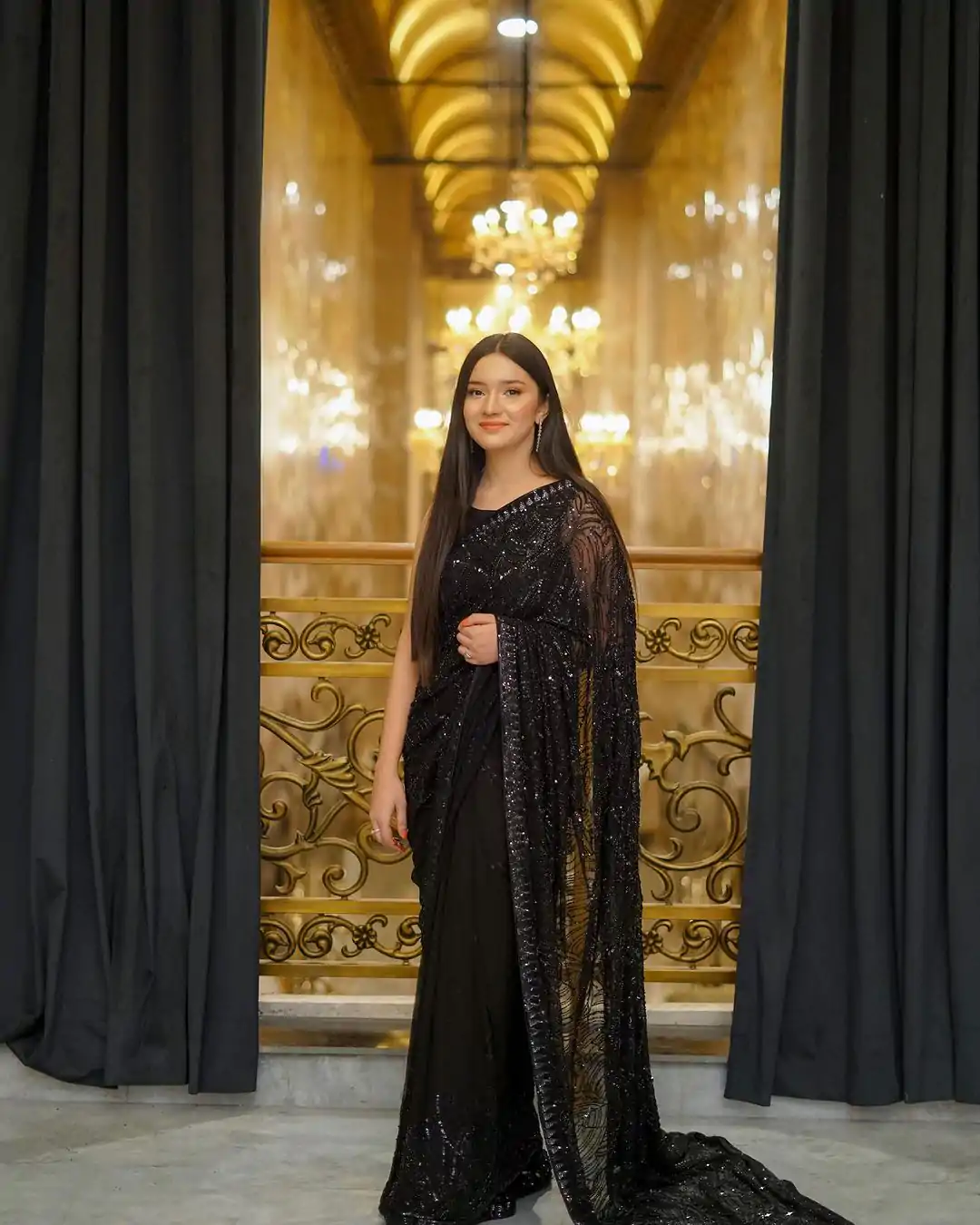 DF 3353 Black Color Georgette Sequins Lace border on Saree Casual, Party Wear, Wedding, Events Etc Delivery Expected.4-6 Working Days 1699/- | Bollywood Sarees, Creative Sarees, Designer Sarees, Embroidered Sarees, Ethnic Saree, Modern Digital sarees, Party Wear Sarees, Sarees