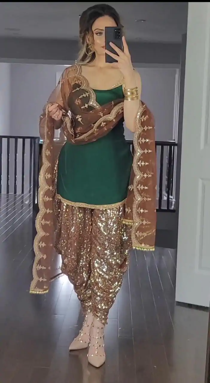 MF 245 Green Color Faux Georgette Embroidery Salwar Suit  Wedding, Party, Festive, Events Etc. Expected 4-6 Working Days @2099/- | Casual Suits, Creative suits, Designer Suits, Palazzo Suits, Party Wear Suits, Patiala Suits, Salwar suit, Straight Suits