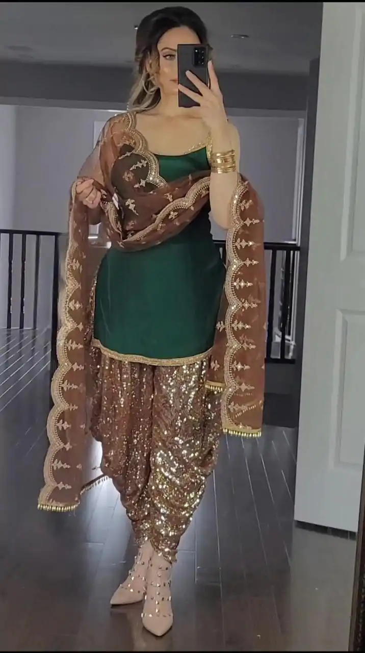 MF 245 Green Color Faux Georgette Embroidery Salwar Suit  Wedding, Party, Festive, Events Etc. Expected 4-6 Working Days @2099/- | Casual Suits, Creative suits, Designer Suits, Palazzo Suits, Party Wear Suits, Patiala Suits, Salwar suit, Straight Suits