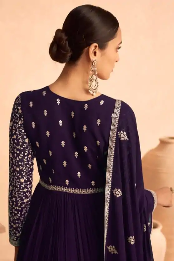 FC ASHIRWAD 9486 Violet Color Faux Georgette Embroidery Anarkali Suit Wedding, Party, Festive Expected Delivery 4-6 Working Days @2499/- | Casual Suits, Jump Suits, Creative suits, Designer Suits, Palazzo Suits, Party Wear Suits, Patiala Suits, Salwar suit, Straight Suits