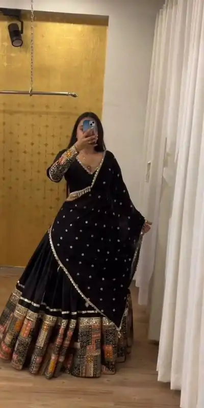 ZSR 3072 Black Color Georgette Embroidery Sequence Lehenga Choli Lehenga Choli Wedding, Party, Events Etc. Expected Delivery 4-6 Working Days 1949/- | Creative Lehenga, Bollywood Lehenga, Designer Lehenga, Embroidered Lehenga, Lehenga, Party Wear Lehenga