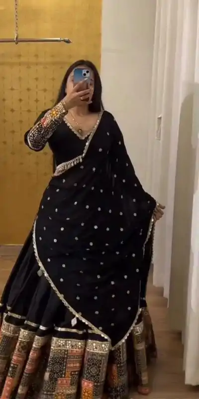 ZSR 3072 Black Color Georgette Embroidery Sequence Lehenga Choli Lehenga Choli Wedding, Party, Events Etc. Expected Delivery 4-6 Working Days 1949/- | Creative Lehenga, Bollywood Lehenga, Designer Lehenga, Embroidered Lehenga, Lehenga, Party Wear Lehenga