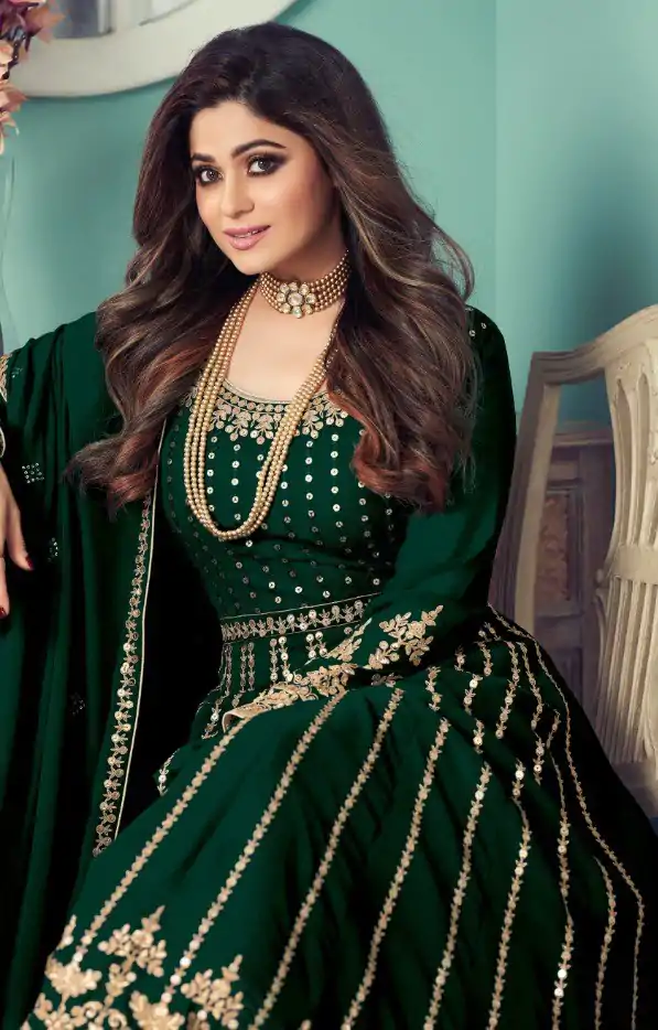 FC Shamita 8545 Green Color Georgette Codding Embroidery Anarkali Suit Wedding, Party, Festive Expected Delivery 4-6 Working Days  @2499/- | Casual Suits, Jump Suits, Creative suits, Designer Suits, Palazzo Suits, Party Wear Suits, Patiala Suits, Salwar suit, Straight Suits