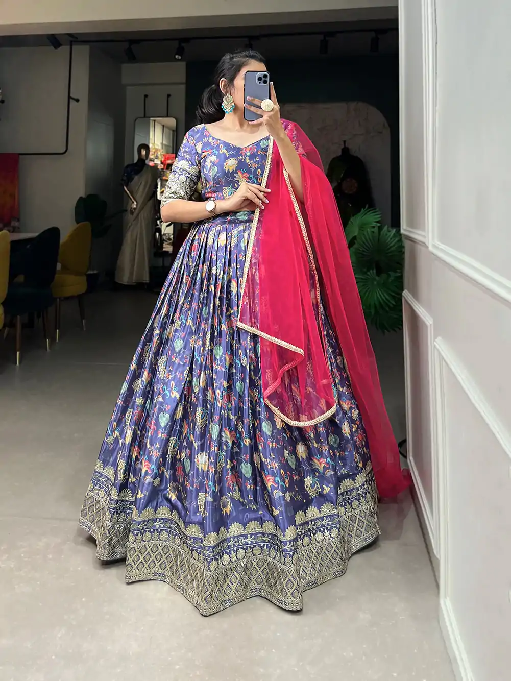 LNB 1014 Lavender Color Chinon Digital Printed Embroidery Lehenga Choli Festive Party Wedding, Events etc. Delivery 4-6 Working Days @3249/- | Bollywood Lehenga, Creative Lehenga, Designer Lehenga, Embroidered Lehenga, Lehenga, Party Wear Lehenga
