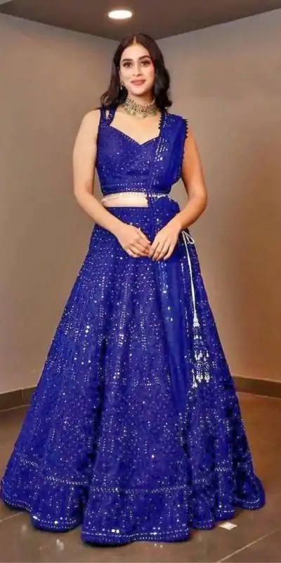 RC 215 Blue  Color Heavy Georgette Embroidery Sequins Lehenga Choli Casual, Party Wedding, Festive, Events Etc. Delivery  4-6 Working Days 1999/- | Bollywood Lehenga, Creative Lehenga, Designer Lehenga, Embroidered Lehenga, Lehenga, Party Wear Lehenga