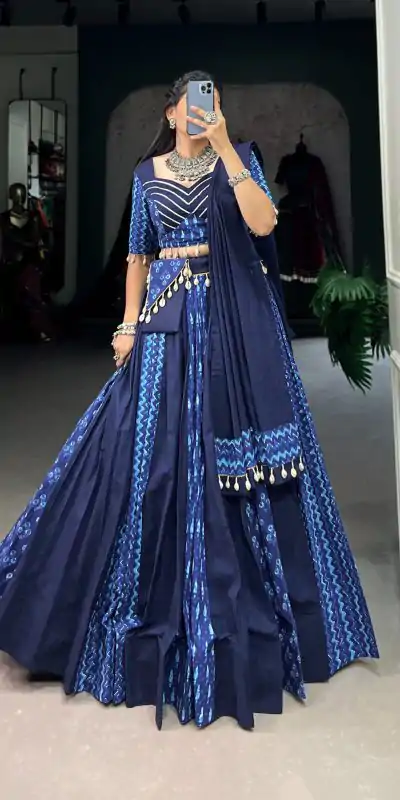 LNB 1699 Blue Color Pure Cotton Floral Printed Lehenga Choli  Wedding, Party, Festive, Events Etc. Expected Delivery 4-6 Working Days @3699 | Bollywood Lehenga, Creative Lehenga, Designer Lehenga, Embroidered Lehenga, Lehenga, Party Wear Lehenga