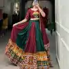 Majestic Maroon Color Rayon Printed Silk Work Lehenga Choli