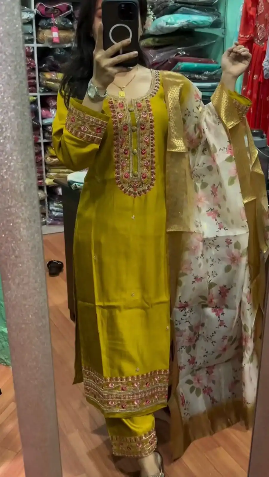 AD 164 Yellow Color Chinon Silk Embroidery Work Sharara Suit Casual, Wedding, Party, Festive, Events Etc. Expected Delivery 4-6 Working Days @1949/- | Casual Suits, Jump Suits, Creative suits, Designer Suits, Palazzo Suits, Party Wear Suits, Patiala Suits, Salwar suit, Straight Suits
