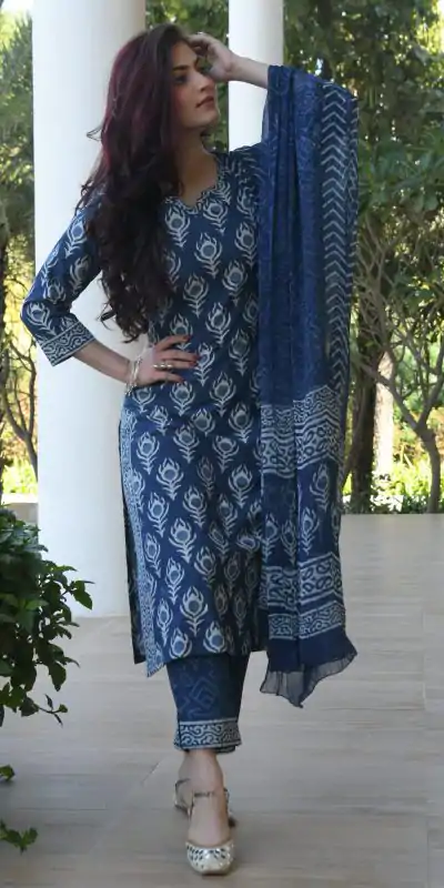 DDH INDIGO Blue Color Viscose Rayon Printed Work Kurti Casual, Party, Wedding, Festive, Events Etc.  Expected Delivery 4-6 Working Days @1549/- | Bollywood Kurti, Creative Kurtis, Designer Kurti, Kurti, Party Wear Kurti, Selfie Kurti