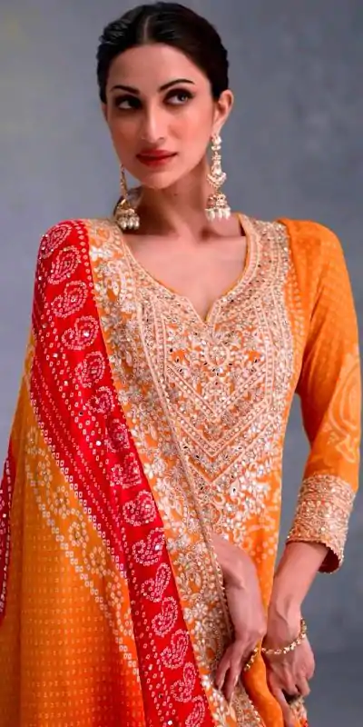 ZF 386 Yellow Color Chinnon Digital Printed Sequence Salwar Suit Casual, Wedding, Party, Events Etc. Expected Delivery 4-6 Working Days 2399/- | Casual Suits, Jump Suits, Creative suits, Designer Suits, Palazzo Suits, Party Wear Suits, Patiala Suits, Salwar suit, Straight Suits