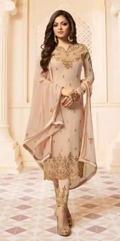 LT Nityaa 2602 Cream Color Heavy Georgette Embroidery Salwar Suit Wedding, Party, Festive events, etc.  Expected Delivery  4-6 Working Days @2599/- | Casual Suits, Jump Suits, Creative suits, Designer Suits, Palazzo Suits, Party Wear Suits, Patiala Suits, Salwar suit, Straight Suits