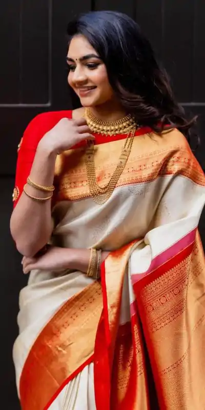 DDF SHRUTI Cream Color Soft Lichi Silk Ordinary Design Rich Pallu Saree Casual, Party Wear, Events, Festivals Expected Delivery 4-6 Working @1499 | Embroidered Sarees, Bollywood Sarees, Creative Sarees, Designer Sarees, Ethnic Saree, Modern Digital sarees, Party Wear Sarees, Sarees