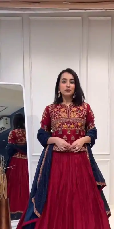 AD 169 Red Color Rayon Embroidery Sequence Lehenga Choli Wedding, Party, Events Etc. Expected Delivery 4-6 Working Days 3049/- | Bollywood Lehenga, Creative Lehenga, Designer Lehenga, Embroidered Lehenga, Lehenga, Party Wear Lehenga