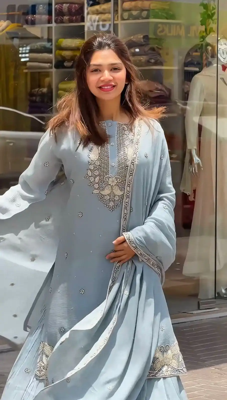 SSR 473 Sky Blue Color Georgette Embroidery Sequence Salwar Suit Wedding, Party, Festive, Events Expected Delivery 4-6 Working Days @ 2099/- Only | Casual Suits, Creative suits, Designer Suits, Party Wear Suits, Salwar suit, Straight Suits