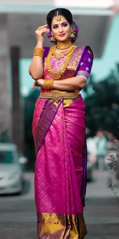 ES 8154 Pink Color Soft Lichi Silk Butti Work Saree Casual, Wedding, Party, Festive, Events Etc. Expected Delivery 4-6 Working Days @1499/- | Bollywood Sarees, Creative Sarees, Designer Sarees, Embroidered Sarees, Ethnic Saree, Modern Digital sarees, Party Wear Sarees, Sarees