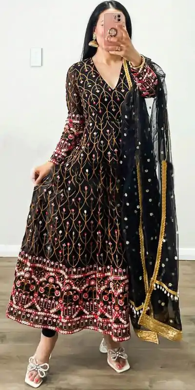 RTC 5642 Black Color Georgette Thread Sequence Work Salwar Suit Wedding, Party, Festive, Events Etc. Expected Delivery 4-6 Working Days @2449/- | Casual Suits, Jump Suits, Creative suits, Designer Suits, Palazzo Suits, Party Wear Suits, Patiala Suits, Salwar suit, Straight Suits