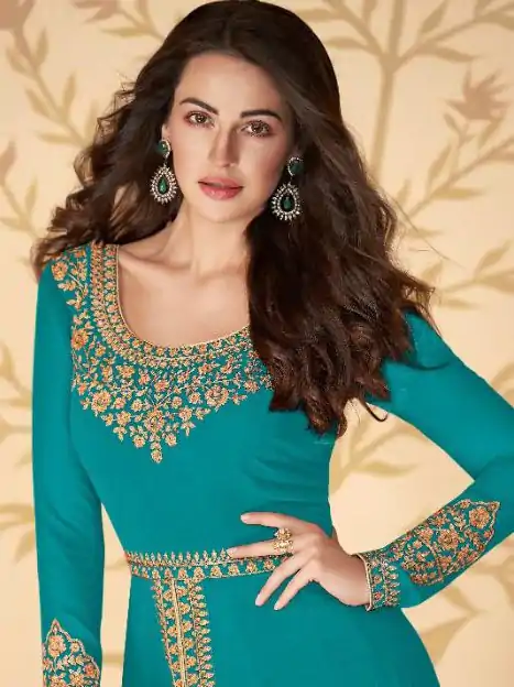 FC ASHIRWAD 7216 Blue Color Georgette Embroidery Sharara Suit Wedding, Party, Festive Expected Delivery 4-6 Working Days  @2299/- | Casual Suits, Jump Suits, Creative suits, Designer Suits, Palazzo Suits, Party Wear Suits, Patiala Suits, Salwar suit, Straight Suits