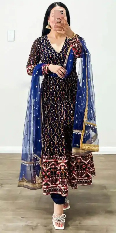 RTC 5642 Blue Color Georgette Thread Sequence Work Salwar Suit Wedding, Party, Festive, Events Etc. Expected Delivery 4-6 Working Days @2449/- | Casual Suits, Jump Suits, Creative suits, Designer Suits, Palazzo Suits, Party Wear Suits, Patiala Suits, Salwar suit, Straight Suits