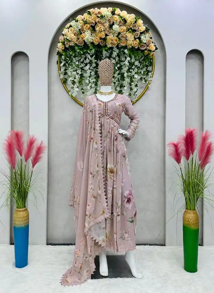 KD 1342 Light Peach Color Georgette Digital Printed Salwar Suit Casual, Party, Festive, Events Wedding Etc. Expected Delivery 4-6 Working Days @2049/- | Casual Suits, Creative suits, Designer Suits, Palazzo Suits, Party Wear Suits, Salwar suit, Straight Suits