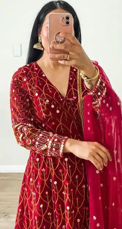 RTC 5642 Red Color Georgette Thread Sequence Work Salwar Suit Wedding, Party, Festive, Events Etc. Expected Delivery 4-6 Working Days @2449/- | Casual Suits, Jump Suits, Creative suits, Designer Suits, Palazzo Suits, Party Wear Suits, Patiala Suits, Salwar suit, Straight Suits