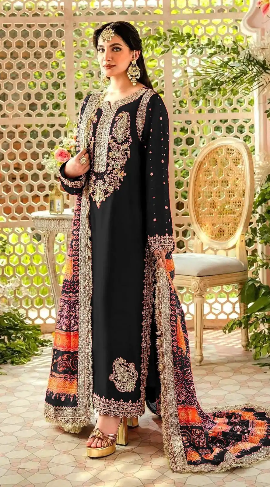 FC MARIA-A 1074 Black Color Georgette Embroidery Work Salwar Suit Wedding, Party, Festive events, Expected Delivery 4-6 Working Days @2149 | Casual Suits, Creative suits, Designer Suits, Palazzo Suits, Party Wear Suits, Patiala Suits, Salwar suit, Straight Suits
