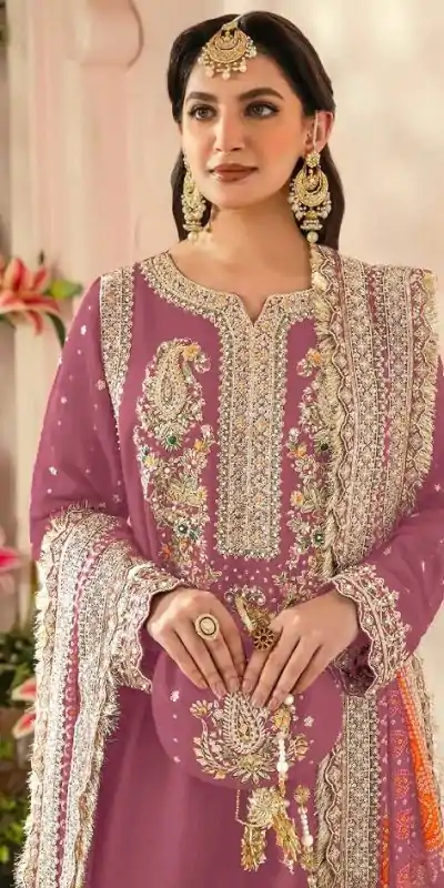 FC MARIA-A 1074 Pink Color Georgette Embroidery Work Salwar Suit Wedding, Party, Festive events, Expected Delivery  4-6 Working Days @2149 | Casual Suits, Creative suits, Designer Suits, Palazzo Suits, Party Wear Suits, Patiala Suits, Salwar suit, Straight Suits
