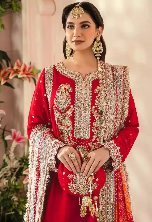 FC MARIA-A 1074 Red Color Georgette Embroidery Work Salwar Suit Wedding, Party, Festive events, Expected Delivery  4-6 Working Days @2149 | Casual Suits, Creative suits, Designer Suits, Palazzo Suits, Party Wear Suits, Patiala Suits, Straight Suits