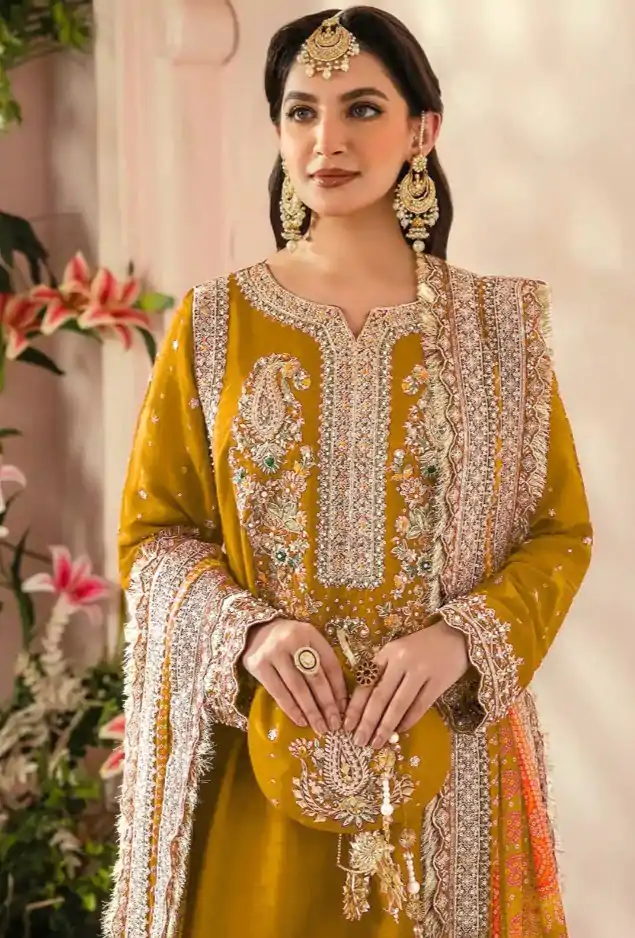 FC MARIA-A 1074 Yellow Color Georgette Embroidery Work Salwar Suit Wedding, Party, Festive events, Expected Delivery 4-6 Working Days @2149 | Casual Suits, Creative suits, Designer Suits, Palazzo Suits, Party Wear Suits, Patiala Suits, Straight Suits