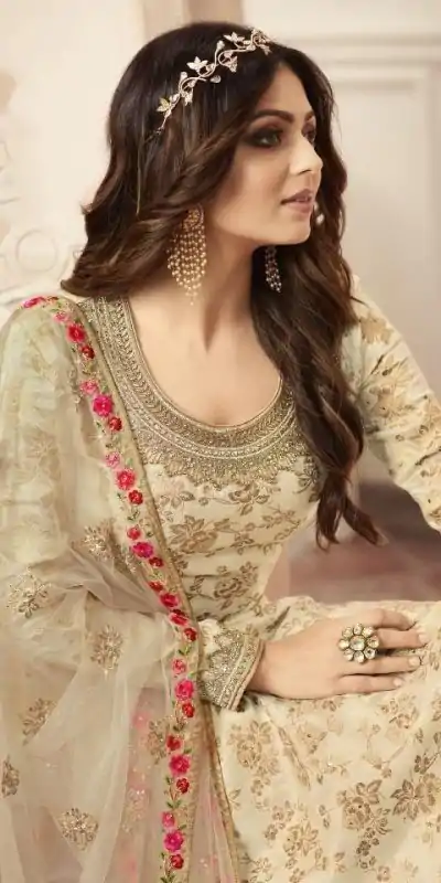 FC L.t 5404 Cream Color Jacquard Silk Georgette Diamond Sharara Suit Wedding, Party, Festive Expected Delivery 4-6 Working Days  @2999/- | Casual Suits, Jump Suits, Creative suits, Designer Suits, Palazzo Suits, Party Wear Suits, Patiala Suits, Salwar suit, Straight Suits