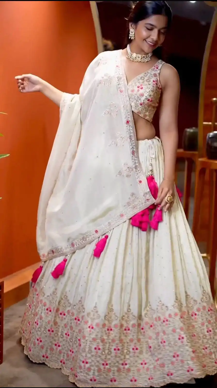 NSR 818 White Color Georgette Embroidery Lehenga Choli Casual, Party Festive, Events Etc. Expected Delivery 4-6 Working Days @2149/- | Bollywood Lehenga, Creative Lehenga, Designer Lehenga, Embroidered Lehenga, Lehenga, Party Wear Lehenga, Straight Suits
