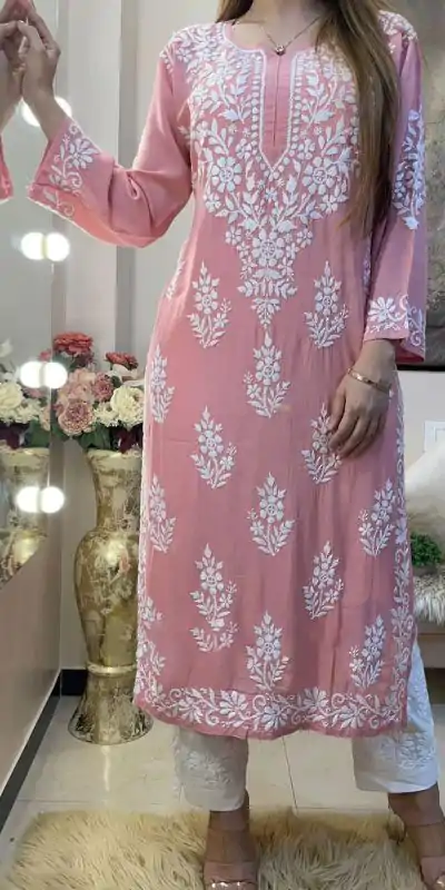 RTC 5690 Pink Color Rayon Chine Stitched Work Salwar Suit Casual, Wedding, Festive, Events Etc. Expected Delivery 4-6 Working Days @1599/- | Casual Suits, Jump Suits, Creative suits, Designer Suits, Palazzo Suits, Party Wear Suits, Patiala Suits, Salwar suit, Straight Suits