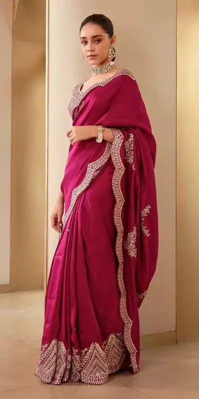 BT 1233 Pink Color Vichitra Silk Sequins Embroidery Saree Casual, Party Wear, Traditional Wear, Wedding Wear, Events Etc.@1999/- | Bollywood Sarees, Creative Sarees, Designer Sarees, Ethnic Saree, Modern Digital sarees, Party Wear Sarees, Sarees