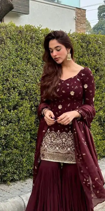 RTC 5719 Maroon Color Foix Georgette Thread Sequence Work Salwar Suit Wedding, Party, Festive, Events Etc. Expected Delivery 4-6 Working Days @1949/- | Casual Suits, Jump Suits, Creative suits, Designer Suits, Palazzo Suits, Party Wear Suits, Patiala Suits, Salwar suit, Straight Suits