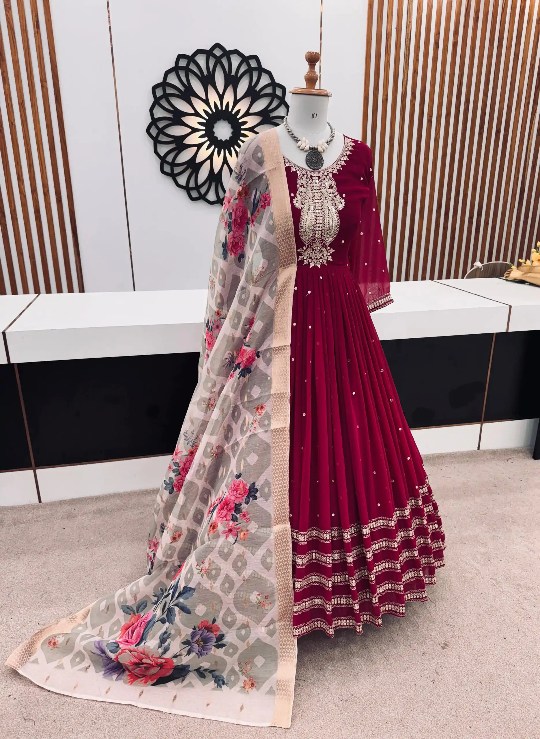 ZF 383 Pink Color Georgette Embroidery Sequence Gown Casual, Wedding, Party, Festive, Events Etc. Expected Delivery 4-6 Working Days @2149/- | Bollywood Gowns, Creative Gowns, Designer Gowns, Embroidered Gowns, Gowns, Party Wear Gowns