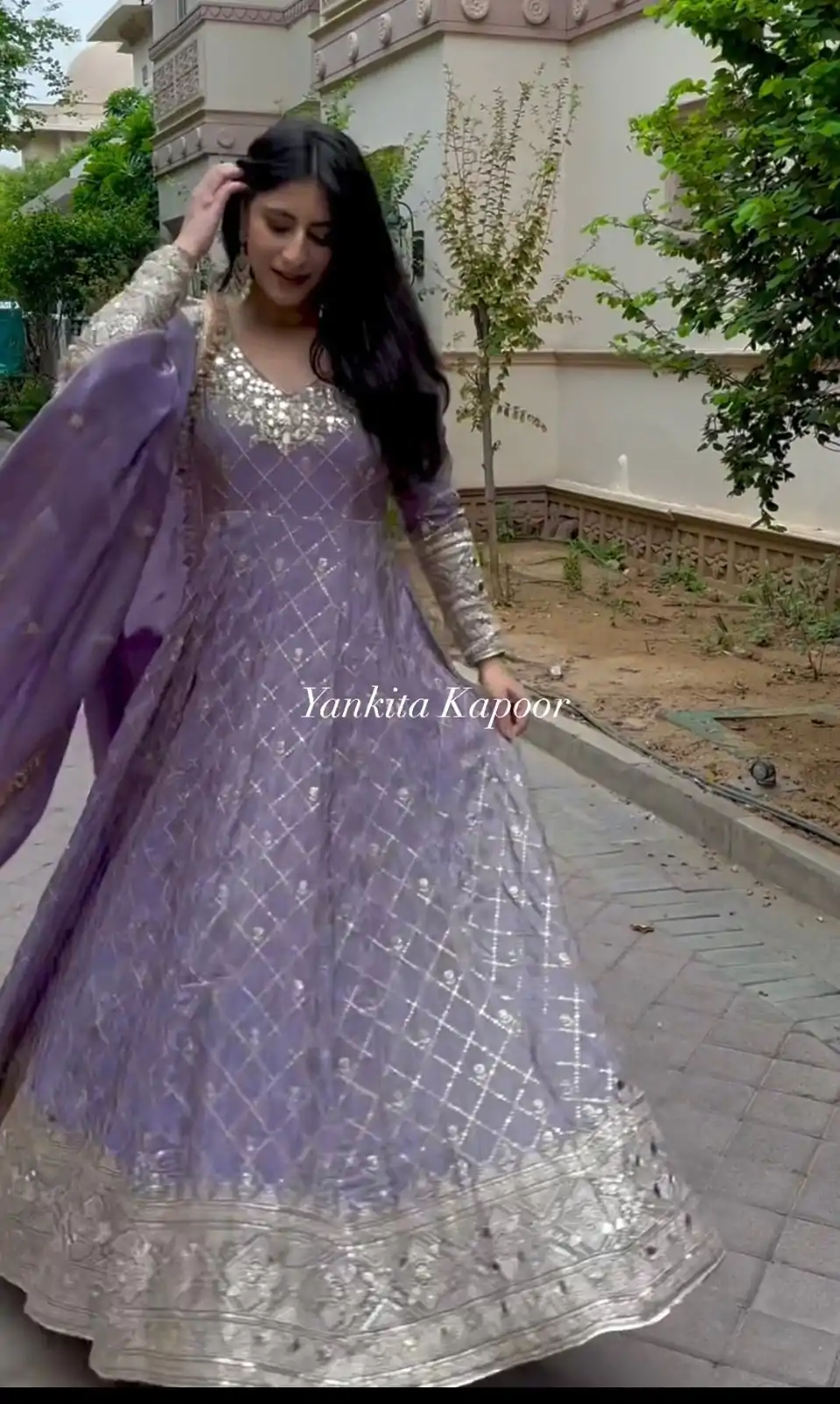 VLM 204 Violet Color Georgette Embroidery Sequence Gown Casual, Wedding, Party, Festive, Events Etc. Expected Delivery 4-6 Working Days @2149/-  | Bollywood Gowns, Creative Gowns, Designer Gowns, Embroidered Gowns, Gowns, Party Wear Gowns