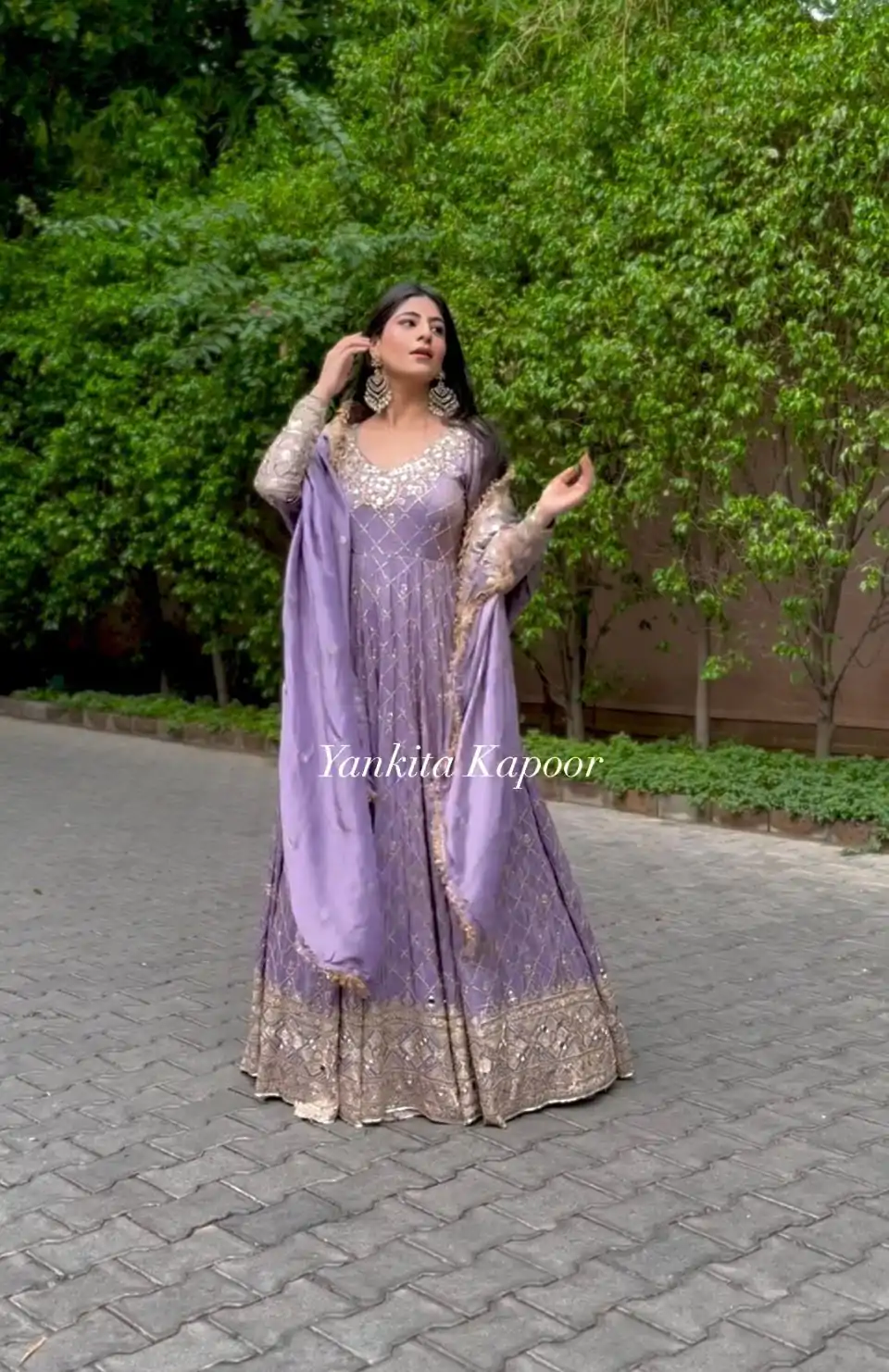 VLM 204 Violet Color Georgette Embroidery Sequence Gown Casual, Wedding, Party, Festive, Events Etc. Expected Delivery 4-6 Working Days @2149/-  | Bollywood Gowns, Creative Gowns, Designer Gowns, Embroidered Gowns, Gowns, Party Wear Gowns