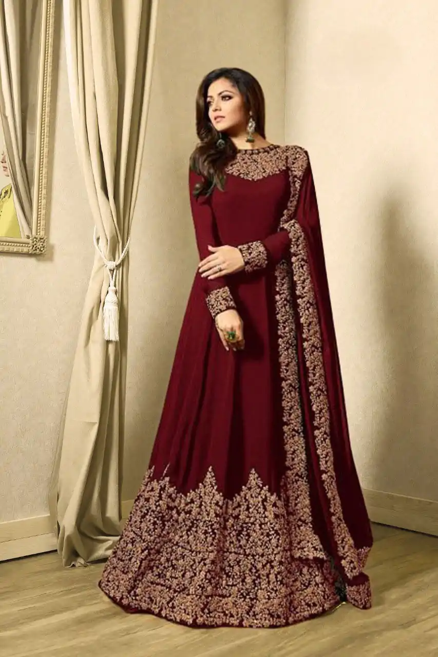 FC TL 1701 Dark Maroon Color Georgette Cording Embroidery Sharara Suit Wedding, Party, Festive Expected Delivery 4-6 Working Days  @1749/- | Casual Suits, Jump Suits, Creative suits, Designer Suits, Palazzo Suits, Party Wear Suits, Patiala Suits, Salwar suit, Straight Suits
