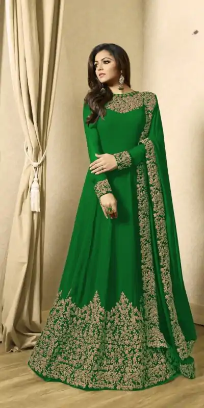 FC TL 1701 Green Color Georgette Cording Embroidery Sharara Suit Wedding, Party, Festive Expected Delivery 4-6 Working Days  @1749/- | Casual Suits, Jump Suits, Creative suits, Designer Suits, Palazzo Suits, Party Wear Suits, Patiala Suits, Salwar suit, Straight Suits