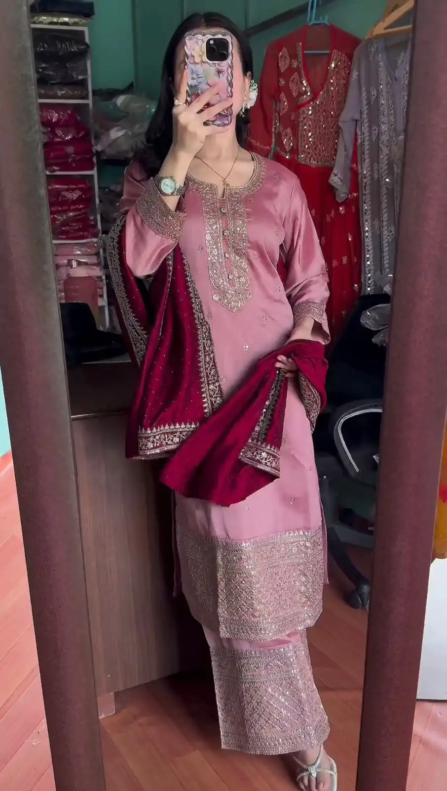 SRK 5140 Peach Color Pure Chinnon Silk Embroidery Sequence Salwar Suit Wedding, Party, Festive, Events Expected Delivery 4-6 Working Days @ 1899/- | Casual Suits, Jump Suits, Creative suits, Designer Suits, Palazzo Suits, Party Wear Suits, Patiala Suits, Salwar suit, Straight Suits