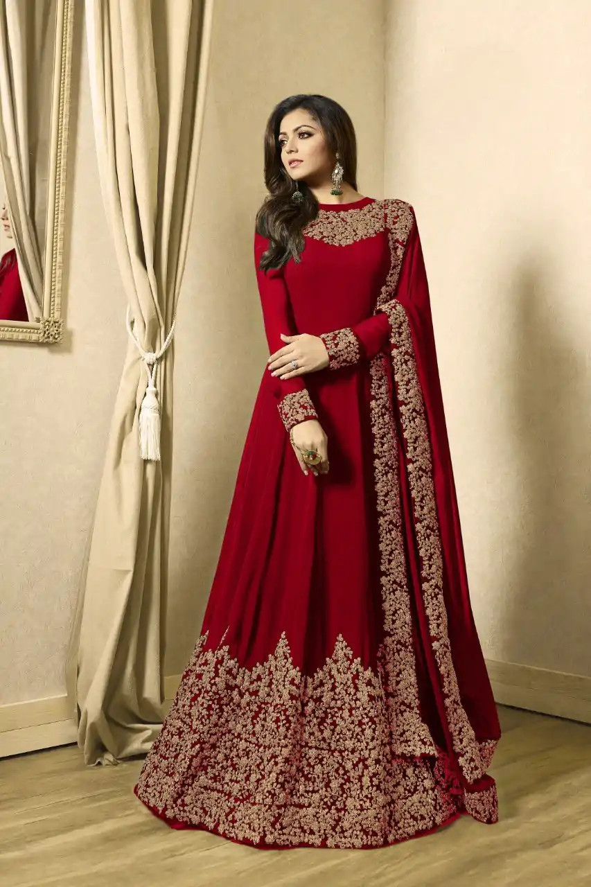 FC TL 1701 Red Color Georgette Cording Embroidery Sharara Suit Wedding, Party, Festive Expected Delivery 4-6 Working Days  @1749/- | Casual Suits, Jump Suits, Creative suits, Designer Suits, Palazzo Suits, Party Wear Suits, Patiala Suits, Salwar suit, Straight Suits