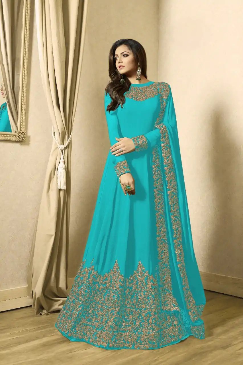 FC TL 1701 Sky Blue Color Georgette Cording Embroidery Sharara Suit Wedding, Party, Festive Expected Delivery 4-6 Working Days  @1749/- | Casual Suits, Jump Suits, Creative suits, Designer Suits, Palazzo Suits, Party Wear Suits, Patiala Suits, Salwar suit, Straight Suits