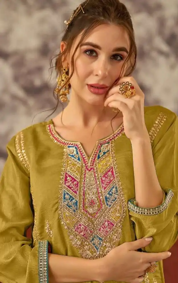 FC Pakistani 1086 Mustard Color Vichitra Embroidery Codding Sequence Salwar Suit Wedding, Party, Festive events, Expected Delivery  4-6 Working Days @2399 | Casual Suits, Creative suits, Designer Suits, Palazzo Suits, Party Wear Suits, Patiala Suits, Salwar suit, Straight Suits