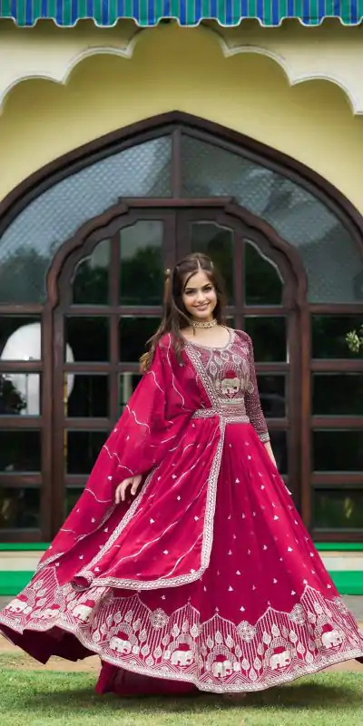 Ram 023 Rani Color Sequence Georgette Embroidery Lehenga Choli Casual, Wedding, Festive, Events Expected Delivery 4-6 Working Days @3049/- | Creative Lehenga, Bollywood Lehenga, Designer Lehenga, Embroidered Lehenga, Lehenga, Party Wear Lehenga