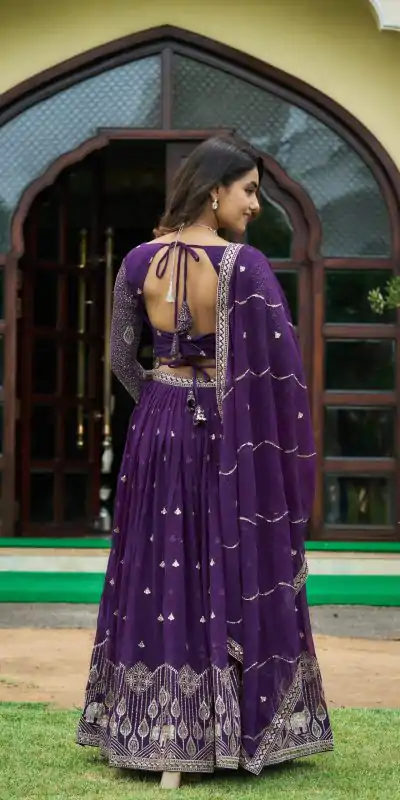 Ram 023 Violet Color Sequence Georgette Embroidery Lehenga Choli Casual, Wedding, Festive, Events Expected Delivery 4-6 Working Days @3049/- | Creative Lehenga, Bollywood Lehenga, Designer Lehenga, Embroidered Lehenga, Lehenga, Party Wear Lehenga