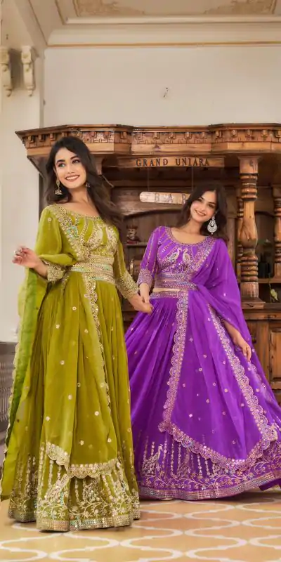Ram 027 Violet Color Georgette Multi Sequence Work Lehenga Choli Casual, Wedding, Festive, Events Expected Delivery 4-6 Working Days @3049/- | Creative Lehenga, Bollywood Lehenga, Designer Lehenga, Embroidered Lehenga, Lehenga, Party Wear Lehenga
