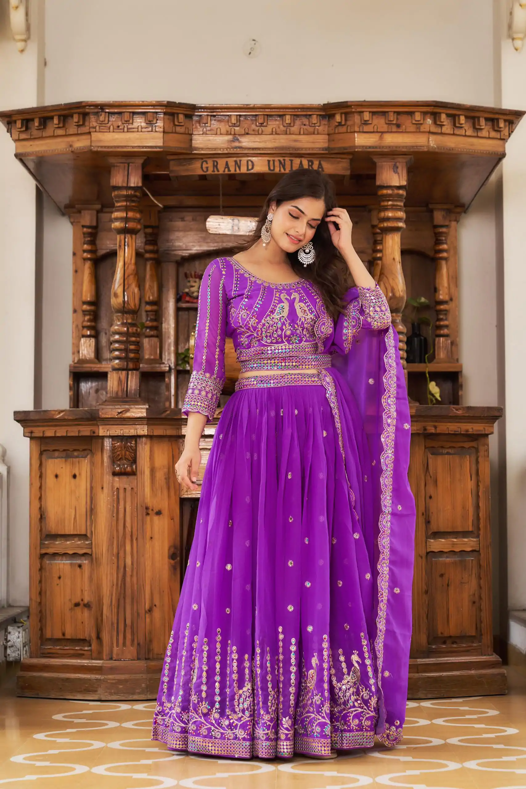 Ram 027 Violet Color Georgette Multi Sequence Work Lehenga Choli Casual, Wedding, Festive, Events Expected Delivery 4-6 Working Days @3049/- | Creative Lehenga, Bollywood Lehenga, Designer Lehenga, Embroidered Lehenga, Lehenga, Party Wear Lehenga