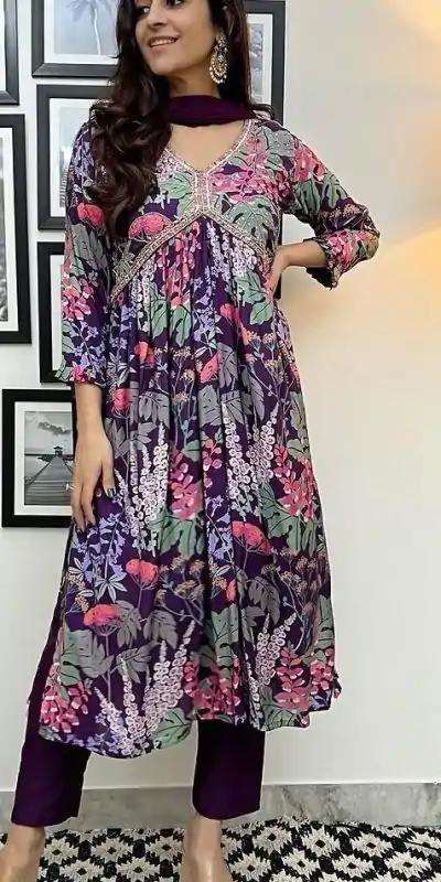 RTC 5604 Purple Color Maslin Silk Digital Printed Salwar Suit Wedding, Party, Festive, Events Etc. Expected Delivery 4-6 Working Days @2049/- | Casual Suits, Jump Suits, Creative suits, Designer Suits, Palazzo Suits, Party Wear Suits, Patiala Suits, Salwar suit, Straight Suits